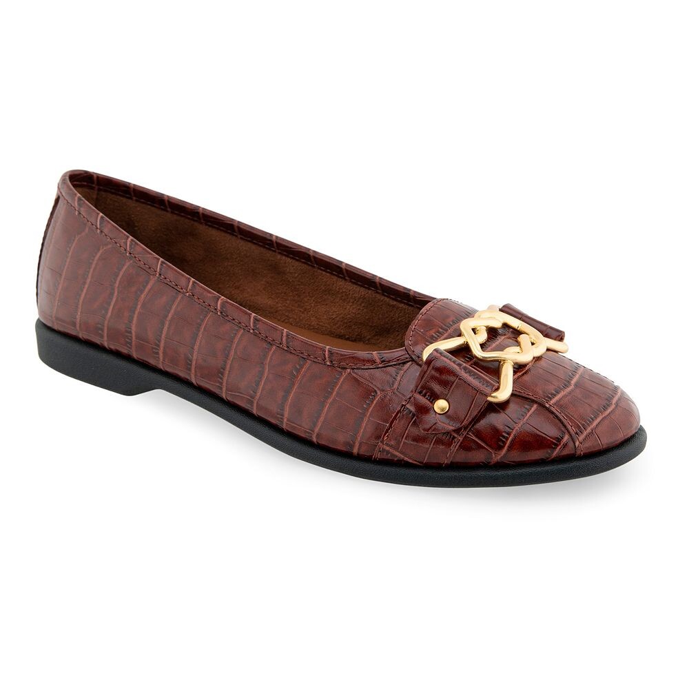 

Женские кожаные балетки Aerosoles Bia, цвет Clay Croco Faux Leathe