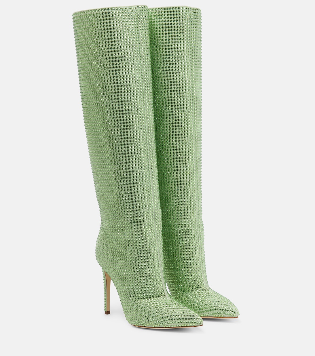 Кожаные сапоги до колена, украшенные падубом Paris Texas, Peridot