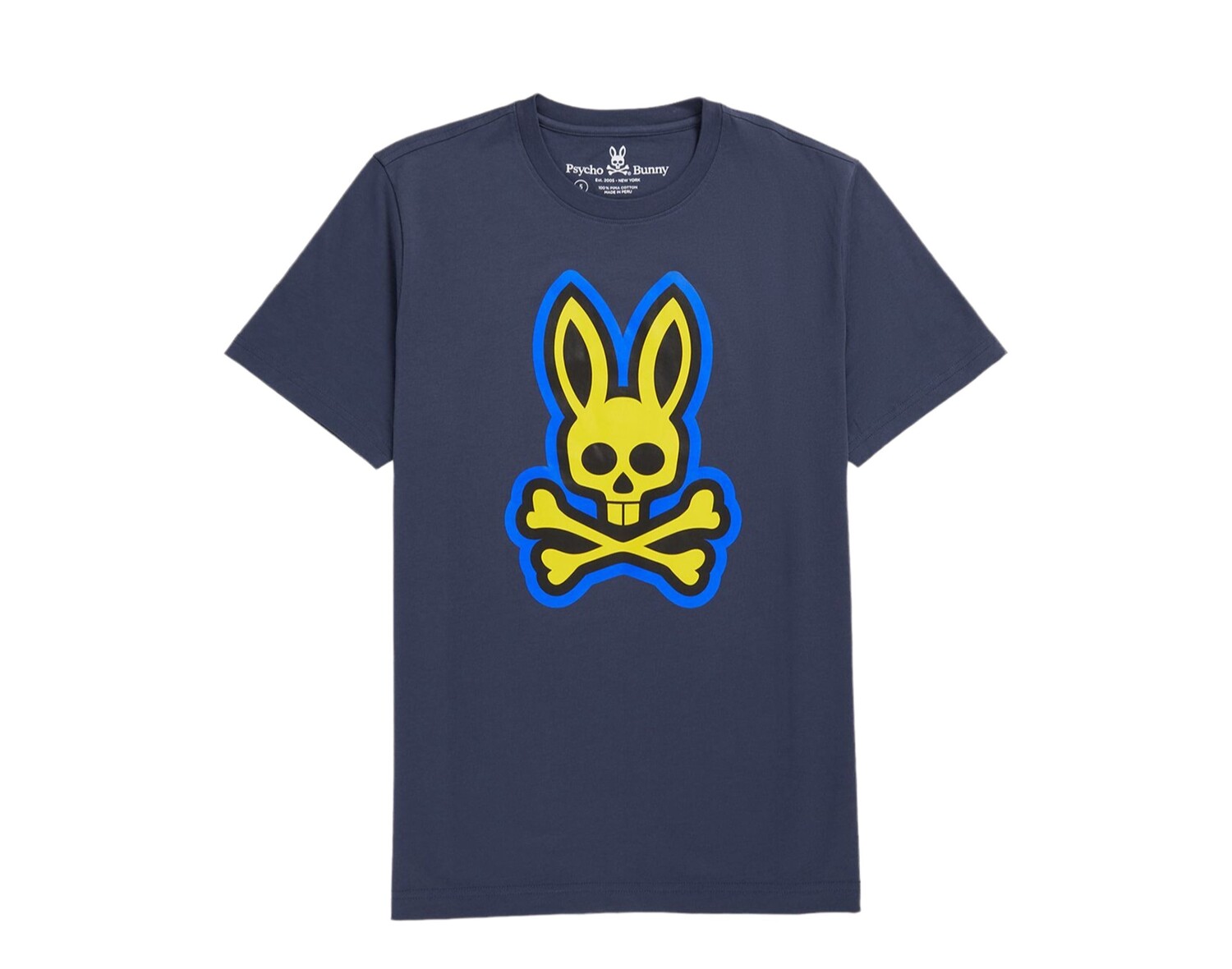 

Мужская футболка Psycho Bunny Patchin с рисунком темно-синего моря B6U852U1PC-NRS, синий