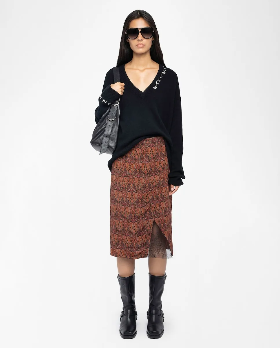 

Юбка Julen полудлинная свободного кроя Zadig & Voltaire, коричневый