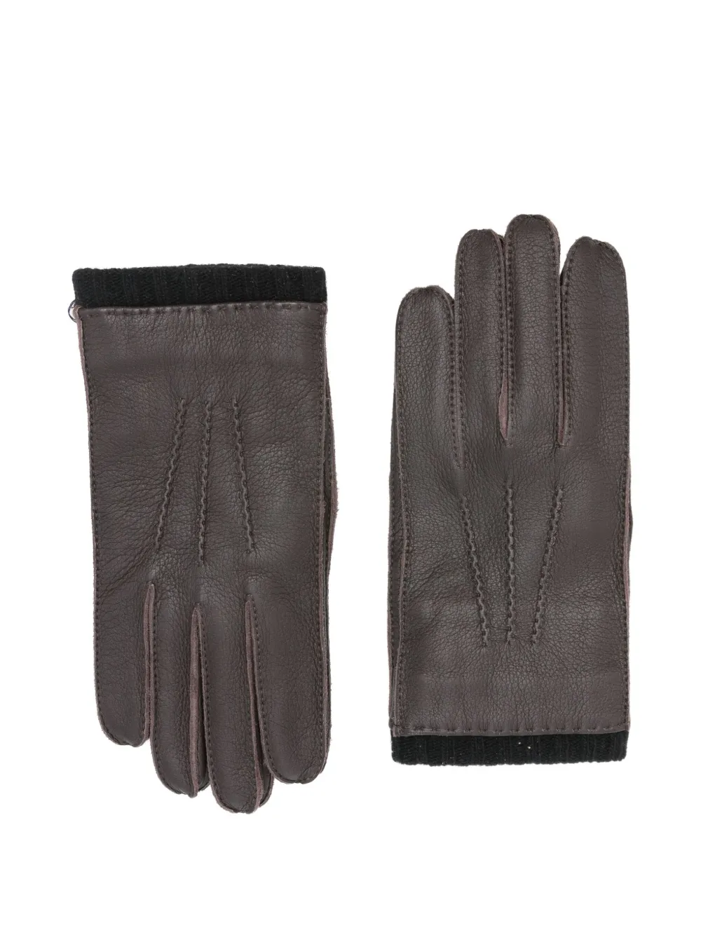 

Кожаные перчатки с ребристой отделкой Paul Smith, коричневый