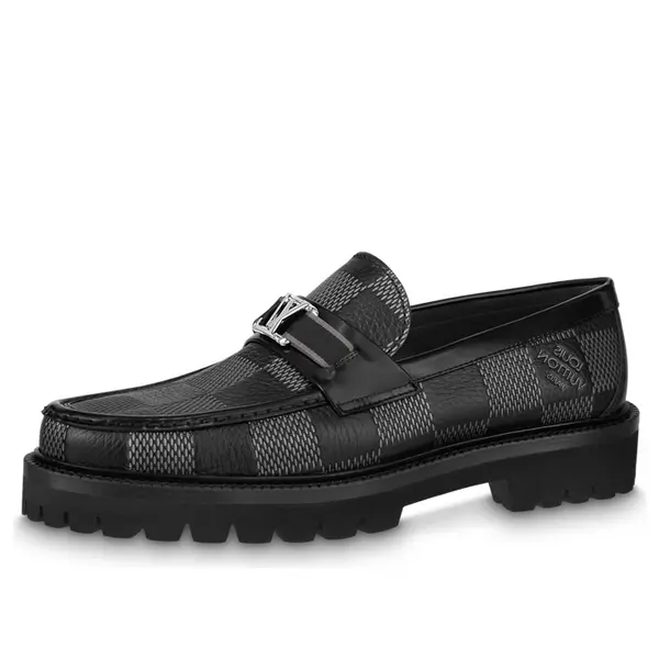 

Кроссовки major loafers 'grey black plaid' Louis Vuitton, серый