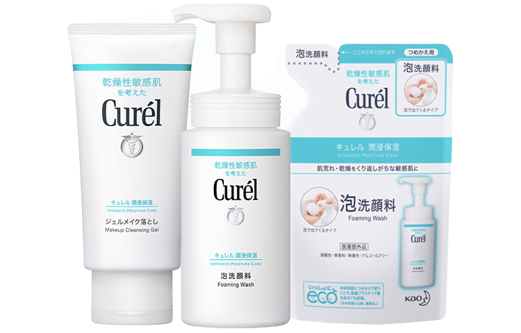 Масло для лица Curel — KERUN увлажняющее очищающее масло + увлажняющая очищающая пенка + увлажняющий сменный — фото 2