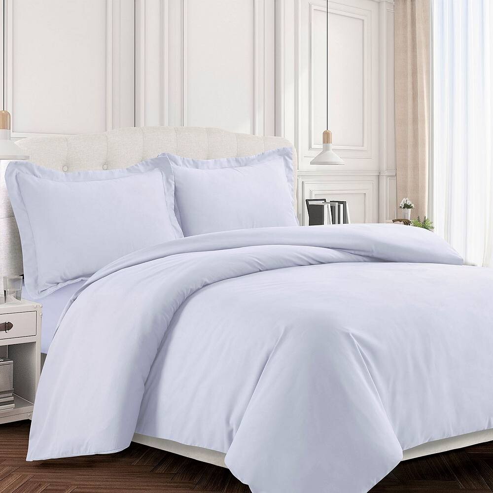 

Комплект однотонных пододеяльников Tribeca Living Valencia, белый