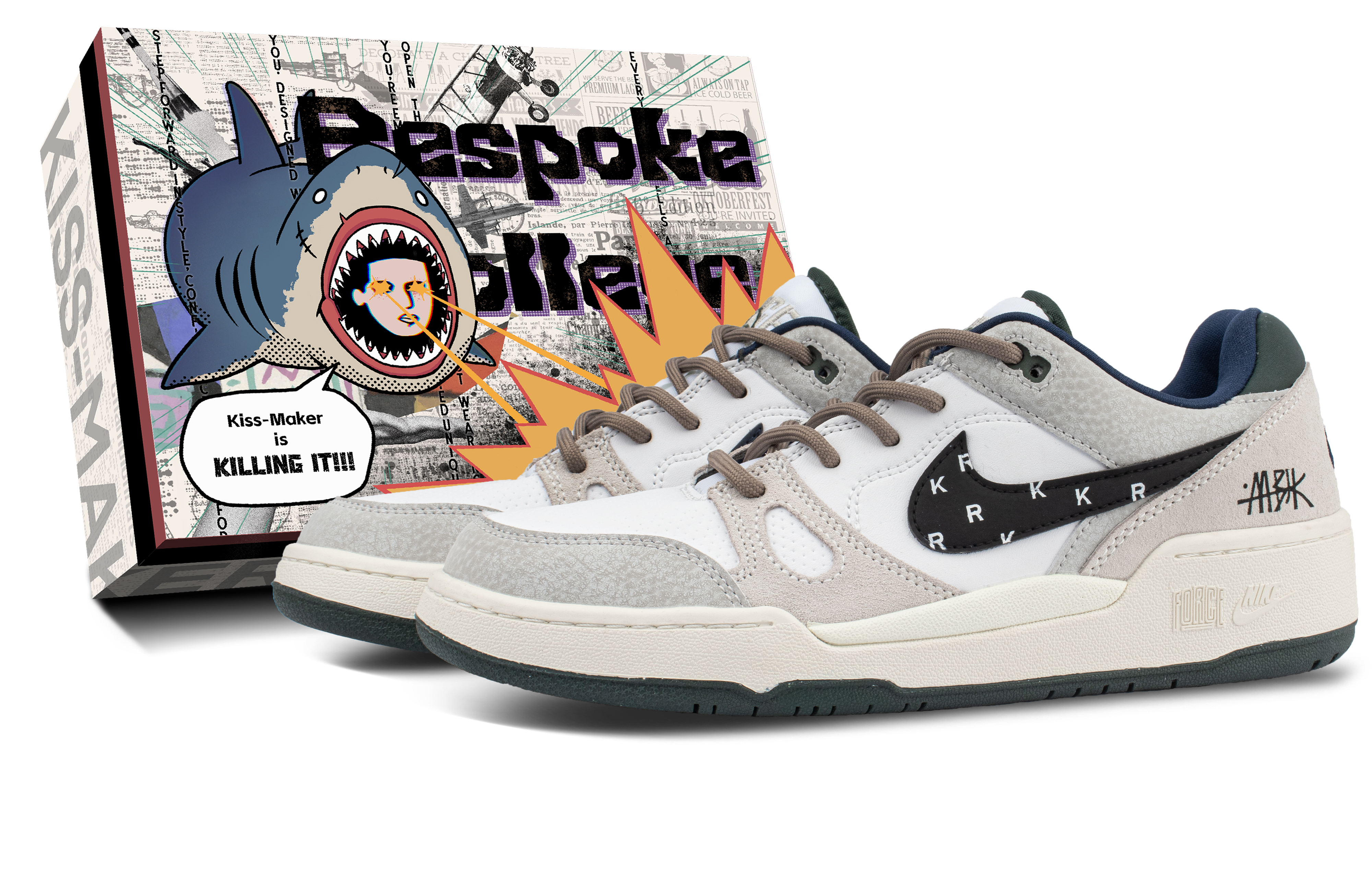 

Кроссовки для скейтбординга Full Force Slip с низким верхом, мужские, цвета экрю Nike, Ecru
