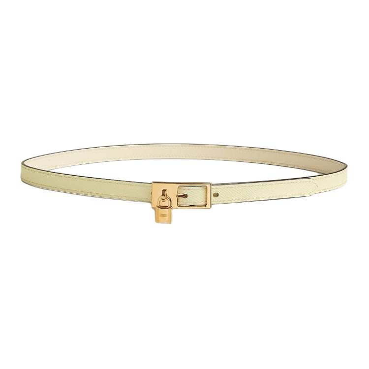 HERMES Женский кожаный ремень из коровьей кожи желтый шириной 1.5 см, Yellow — фото 3
