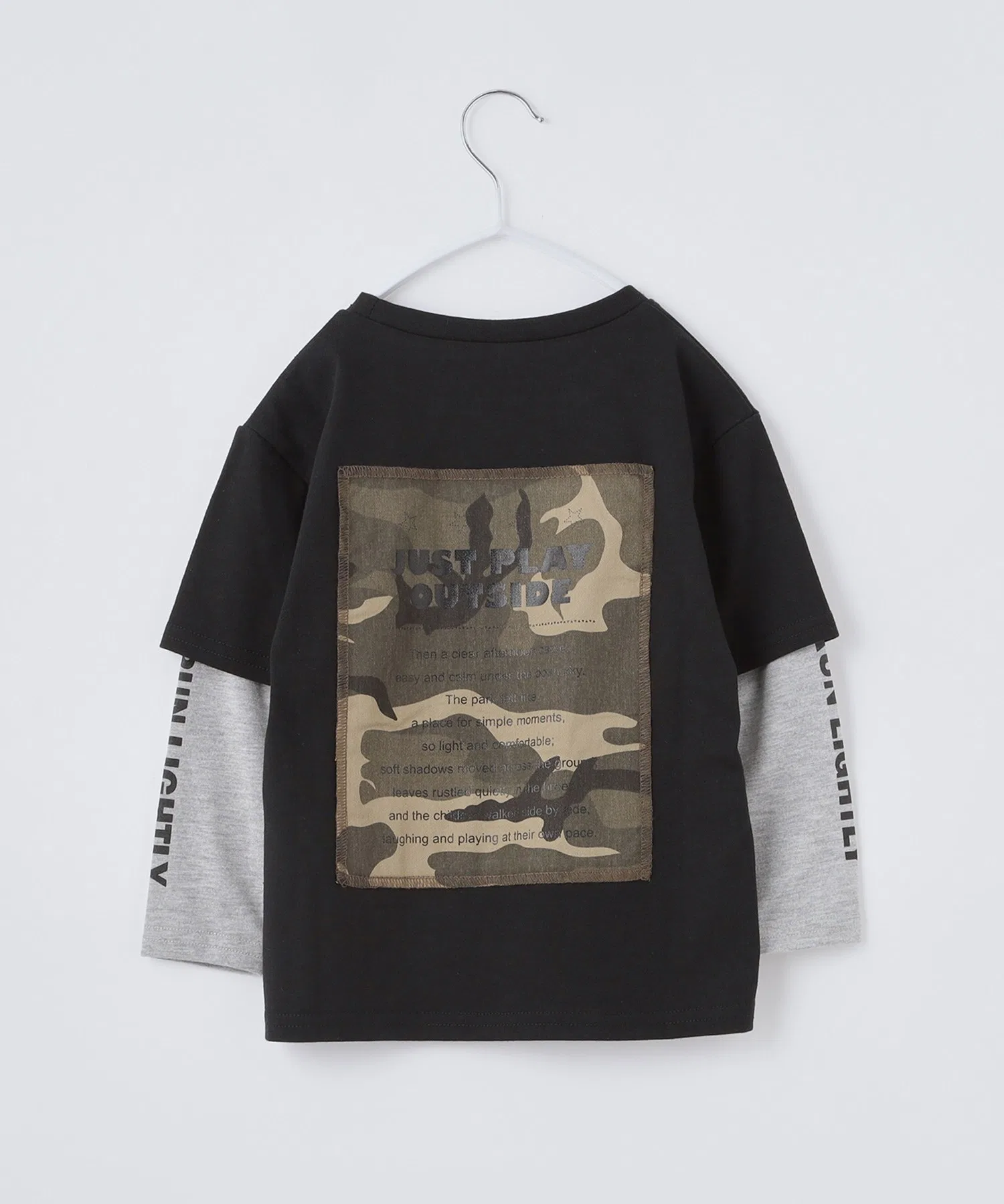 Детская футболка с длинными рукавами THE SHOP TK камуфляж чёрный — фото 4