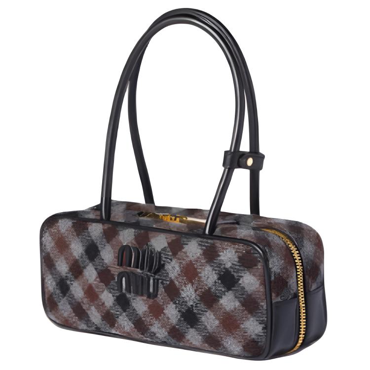 MIU MIU Сумка Beau Blended Material для женщин Slate Gray & Cocoa Brown — фото 2