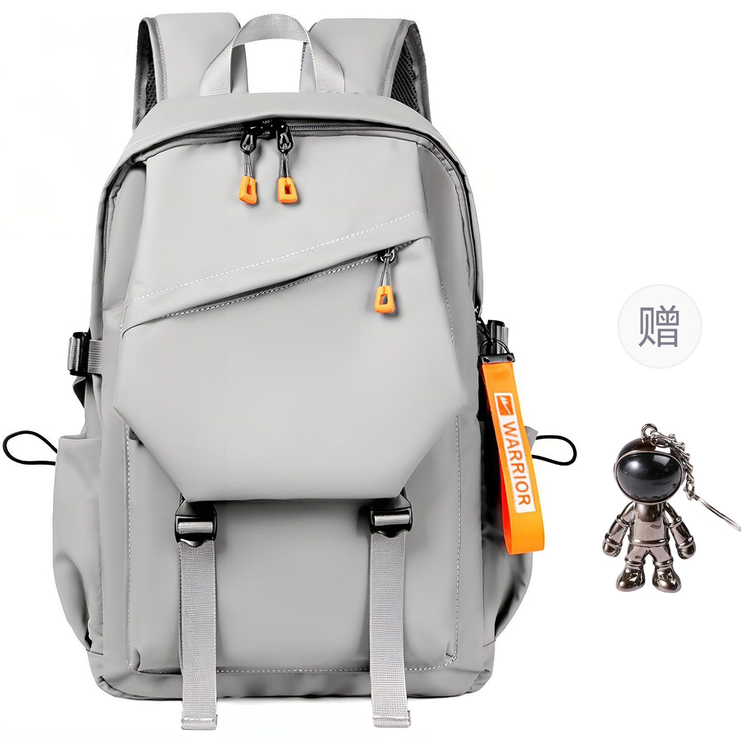 

WARRIOR Большой унисекс рюкзак из нейлона черно-серый, Gray[Upgraded]with Charm