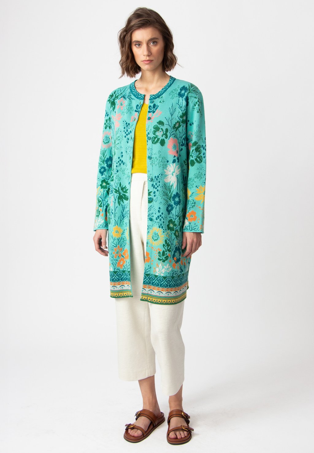 

Кардиган JACQUARD FLORAL PATTERN Ivko, светло-голубой
