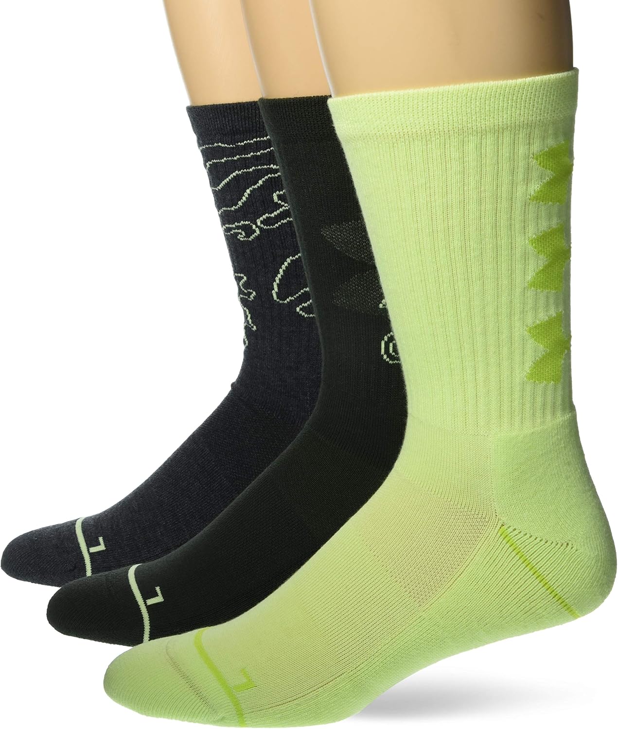 

Детские носки Under Armour Phenom Graphic Crew, 3 пары, Baroque Green/Black