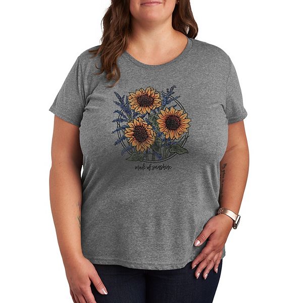 

Футболка с принтом "Подсолнухи" Plus size Licensed Character, Heather Gray