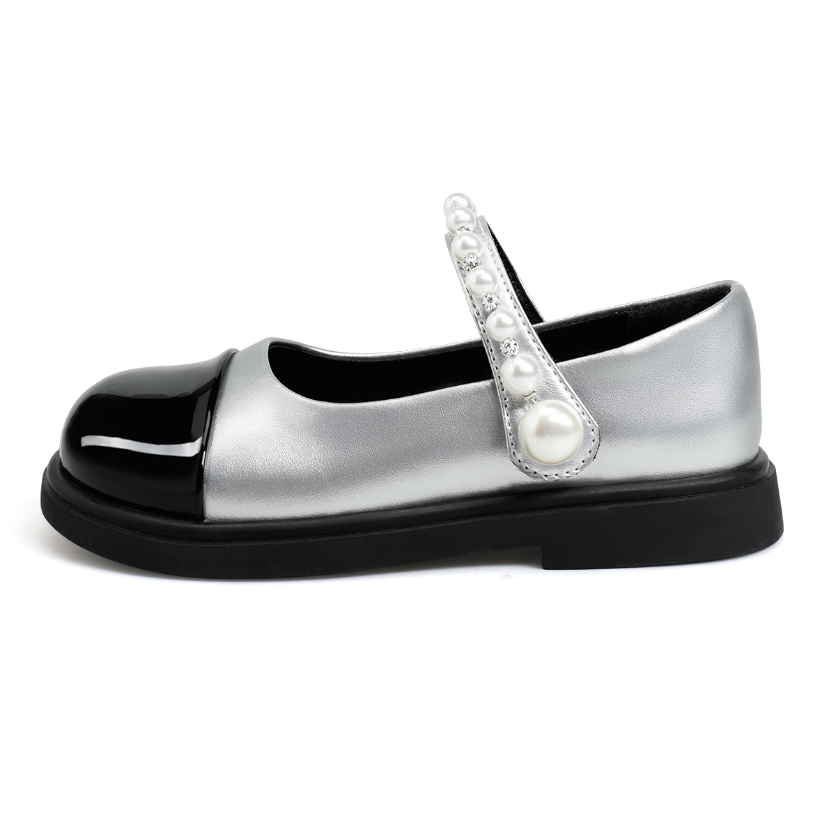 

Детские кожаные туфли с нескользящей амортизацией и износостойкостью ST&SAT KIDS, серебряный