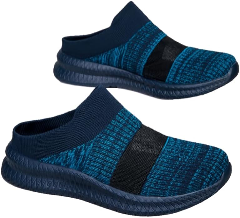 

Мужские легкие дышащие кеды с сеткой без шнурков - удобная повседневная обувь с прозрачным сетчатым верхом и черными акцентами, для улицы, бега и повседневной носки Hoalox