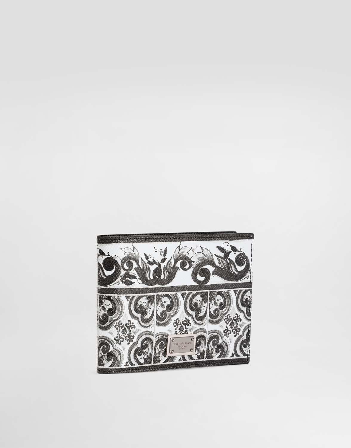 Кошелек из телячьей кожи с принтом майолика DOLCE & GABBANA, мультиколор — фото 2