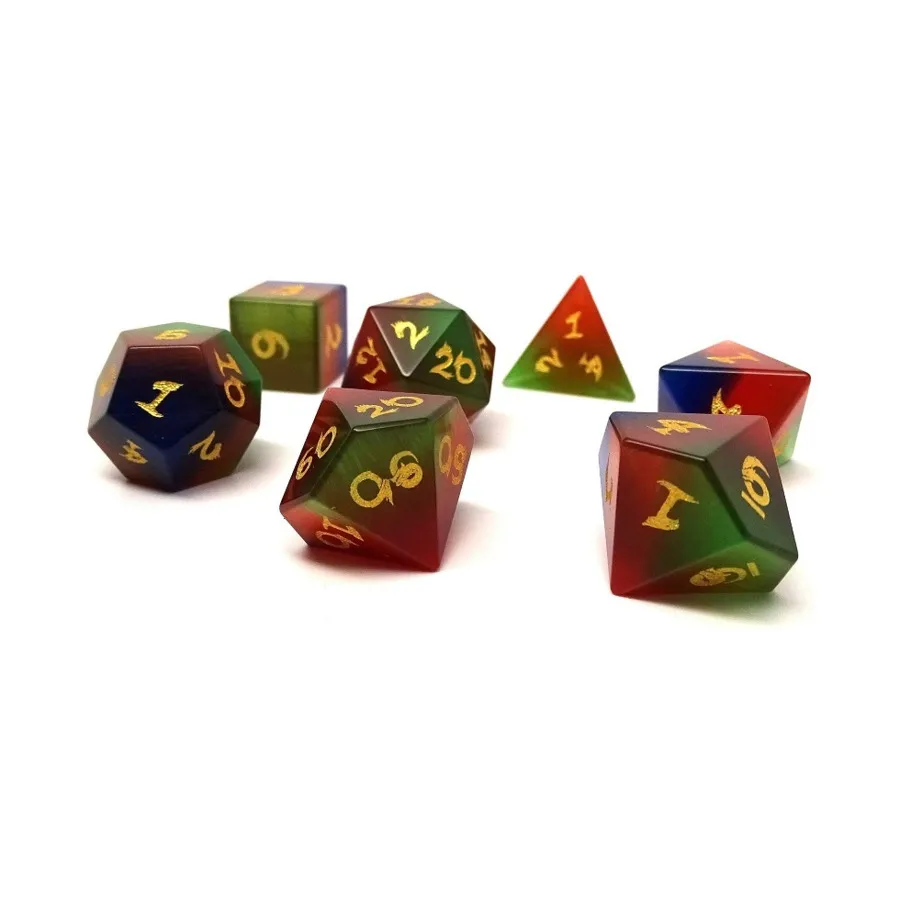 

3-тоновый кошачий глаз (7), Dice - 7 Piece Poly Sets - Multi-Tone (Easy Roller Dice)