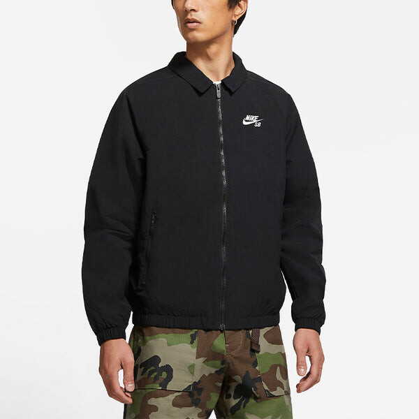 Куртка sb skateboard sports long sleeves woven logo jacket black Nike, черный — фото 3