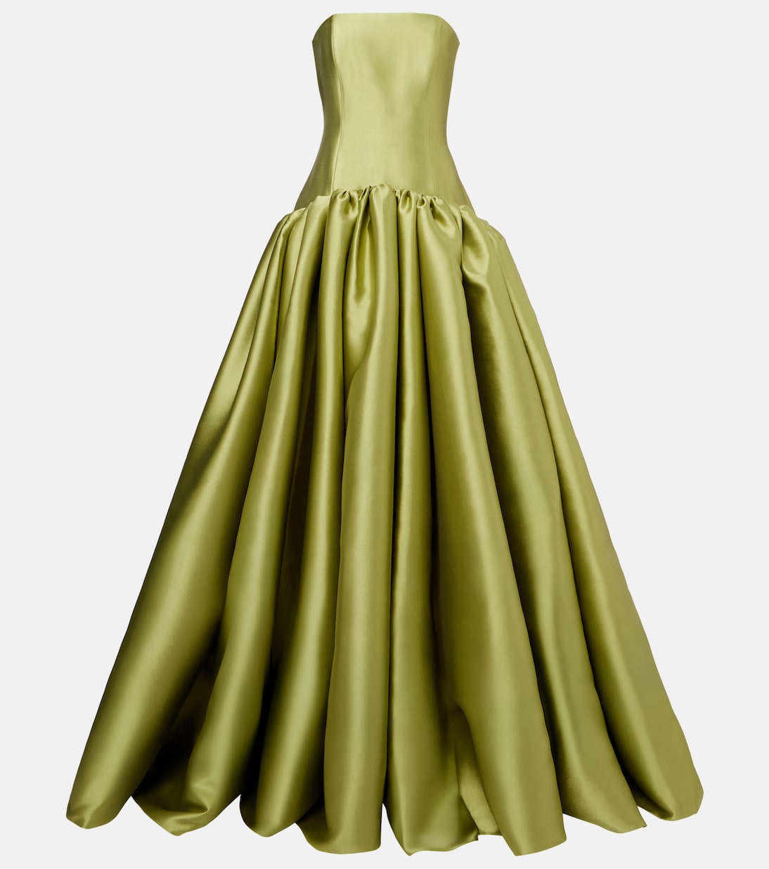 

Платье-бандо Cassias из атласа Solace London, Pear Green