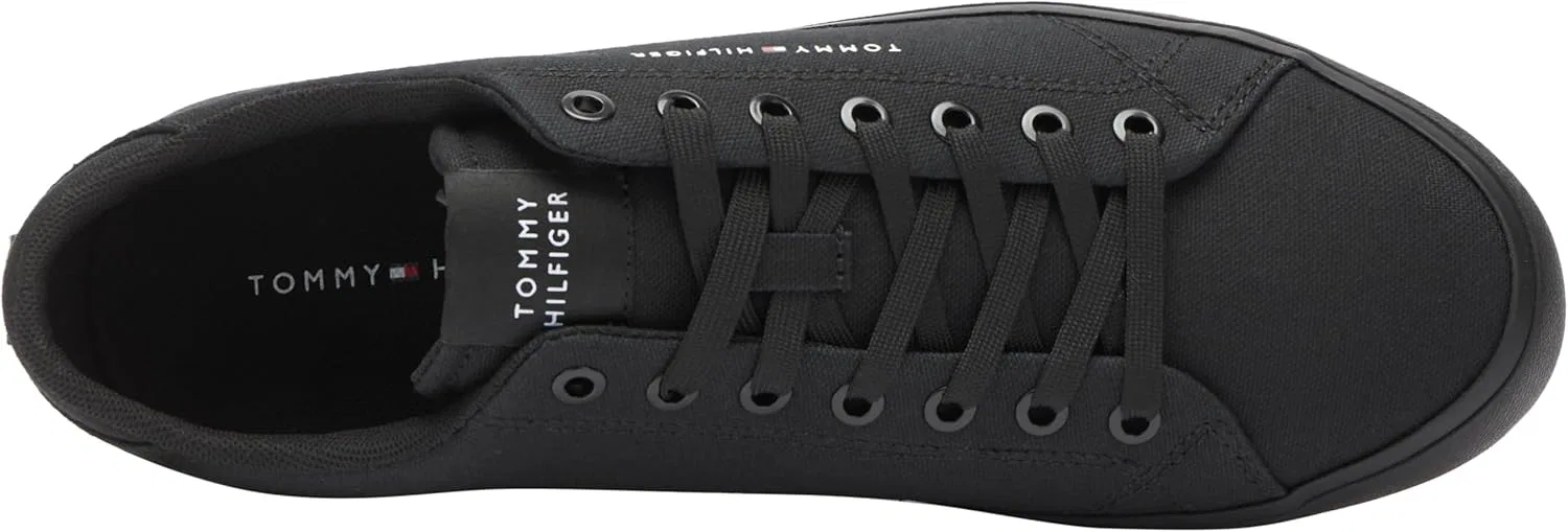 Мужские вулканизированные кроссовки Tommy Hilfiger Th Hi Vulc Low Canvas Shoes, Black — фото 3