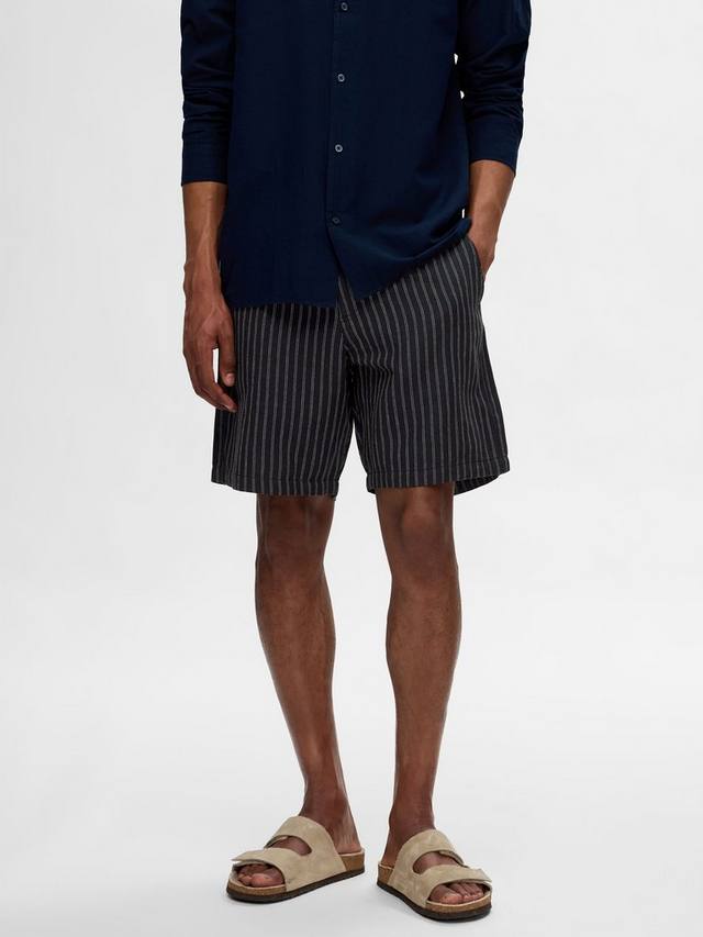 

Льняные шорты SELECTED HOMME, цвет Black/Brown