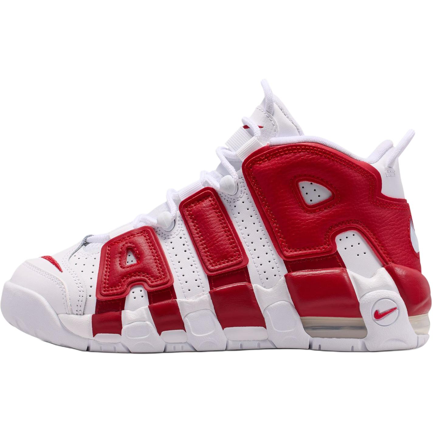 

Nike Air More Uptempo Support Mid top детские баскетбольные кроссовки White Red Kids'