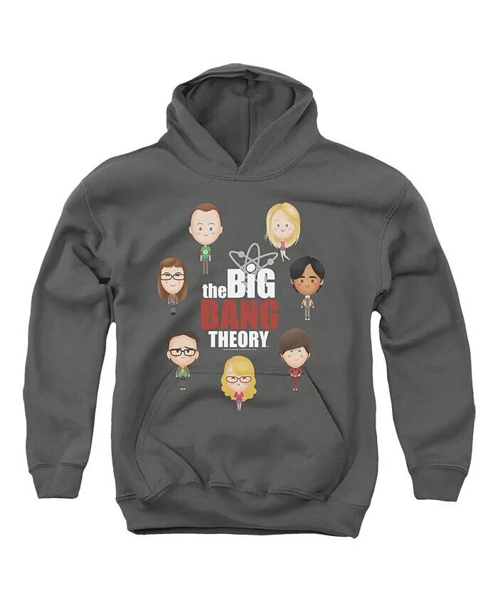 

Boys Bang Theory Молодежные эмодзи Pull Over Hoodie / Толстовка с капюшоном Big Bang Theory, серый