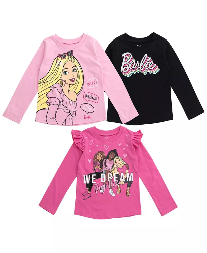 

Футболки для девочек, 3 шт. в наборе Barbie, мультиколор