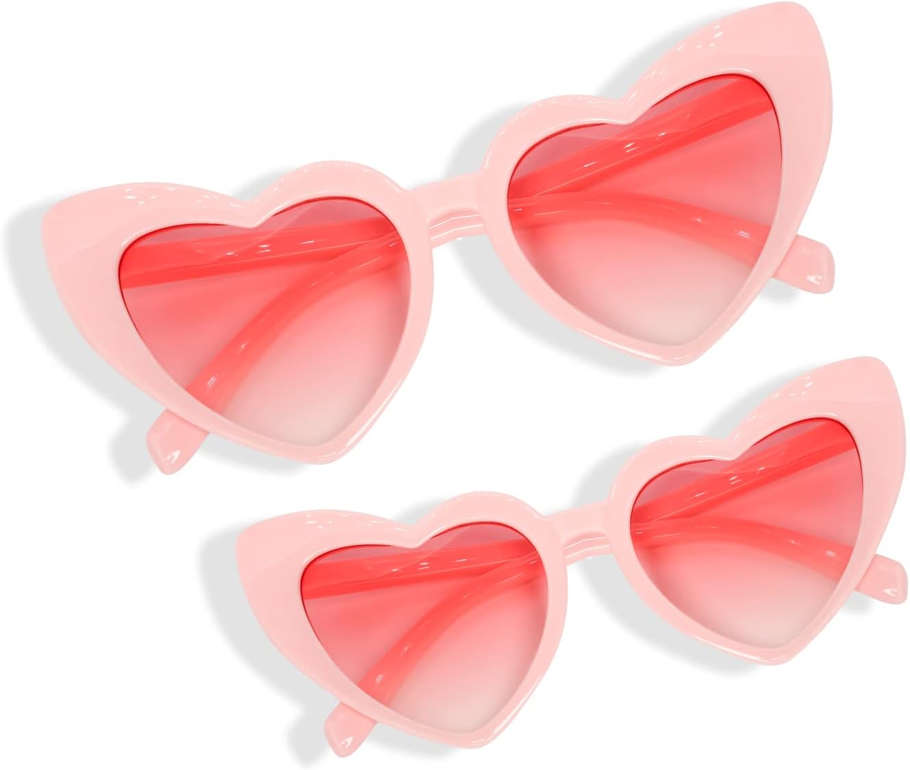 

2 пары ретро-солнцезащитных очков в форме сердечек для женщин. Забавный набор «мама и дочка». Очки на день рождения. Наполнители для пасхальной корзины TruFabV, Cute Rose Pink