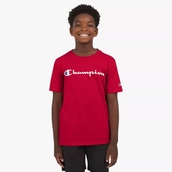 

Футболка с классическим логотипом Signature для мальчиков 8-20 лет Champion, красный