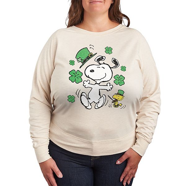 

Футболка с длинным рукавом French terry Peanuts Snoopy & Woodstock St Patrick's plus size Licensed Character, Beige, Коричневый, Футболка с длинным рукавом French terry Peanuts Snoopy & Woodstock St Patrick's plus size Licensed Character, Beige