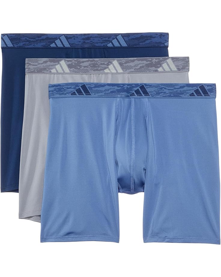 

Боксеры adidas Athletic Fit Microfiber Boxer Brief Underwear 3-Pack, цвет Collegiate Navy/Grey/Crew Blue