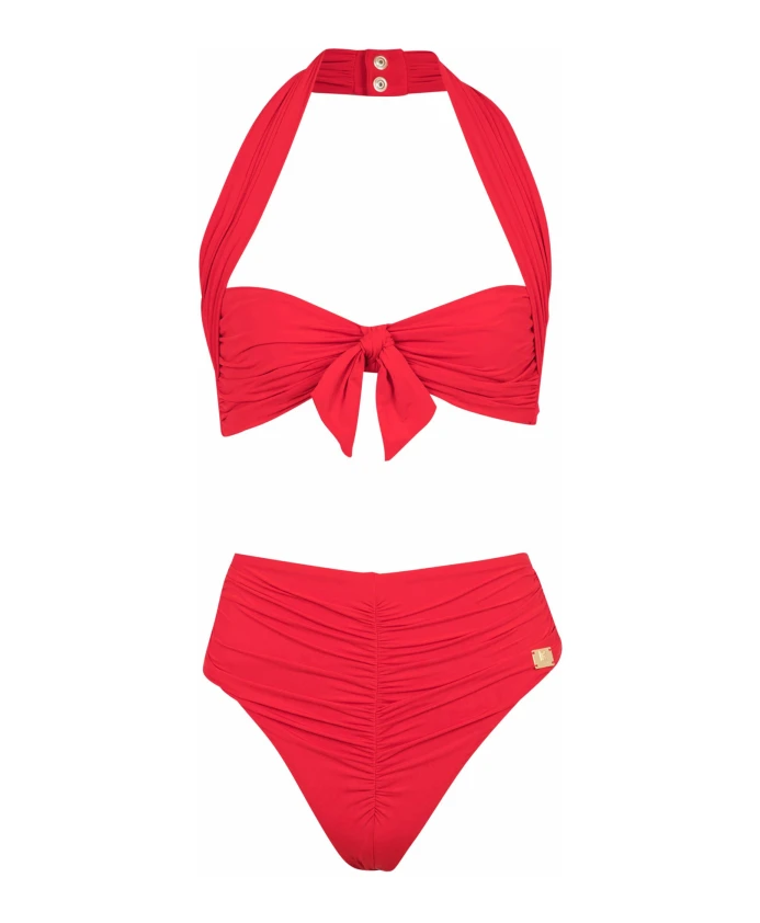 

Бикини однотонного цвета Balmain, красный