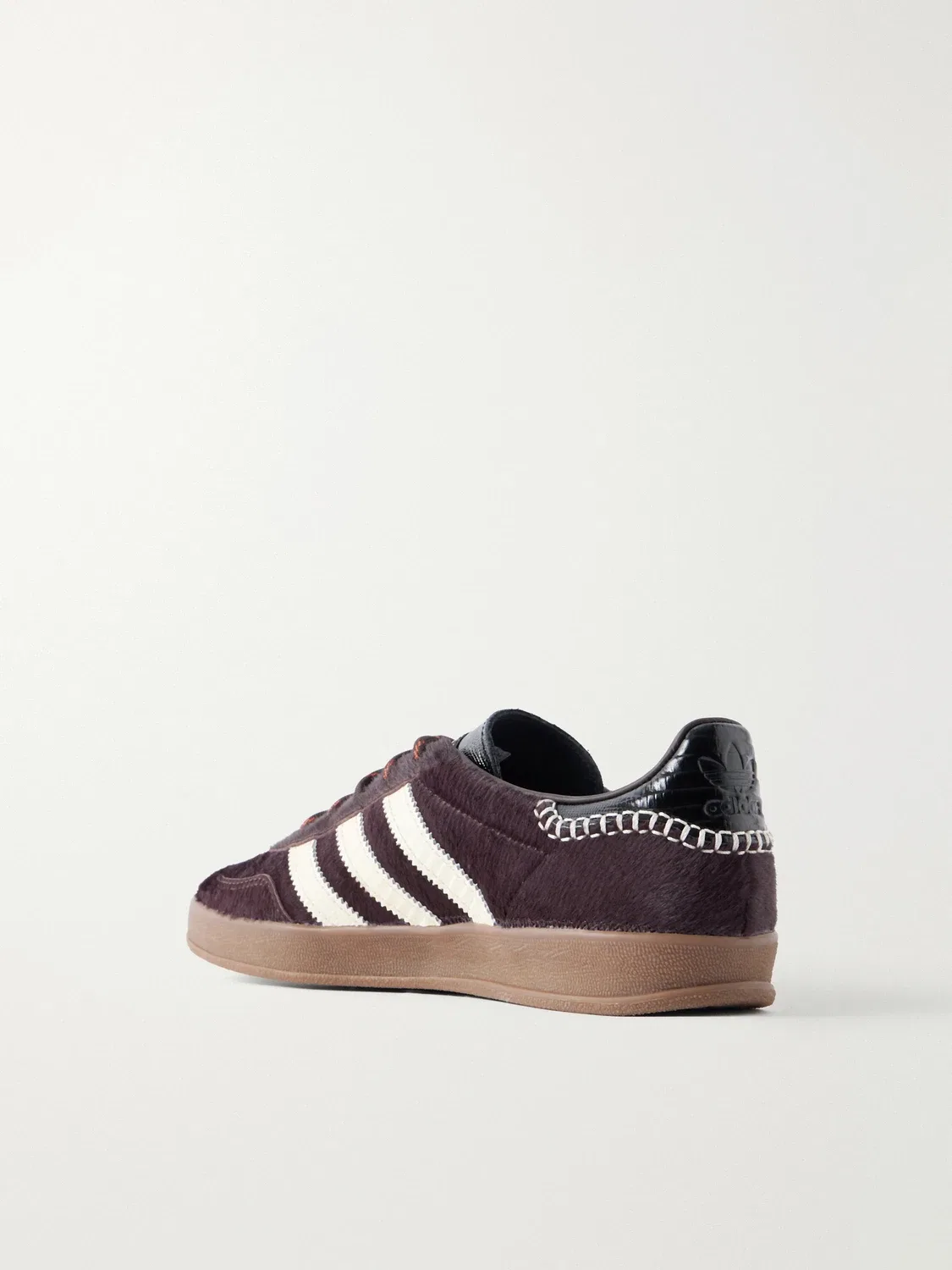 Wales Bonner Gazelle с отделкой из кожи под ящерицу и ворса пони adidas Originals, бордовый — фото 3