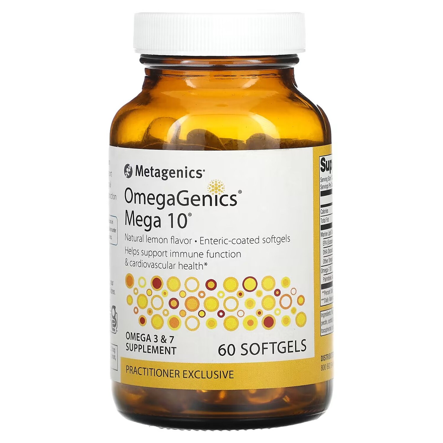 

OmegaGenics Mega 10, натуральный лимон, 60 мягких таблеток Metagenics
