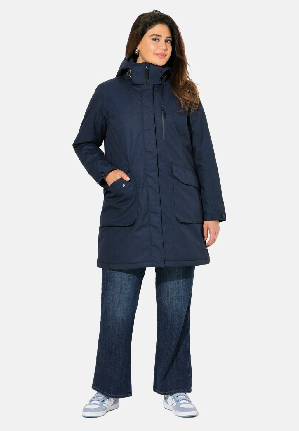

Зимнее пальто HYPRAR DRAWSTRING WAIST Ulla Popken, темно-синий
