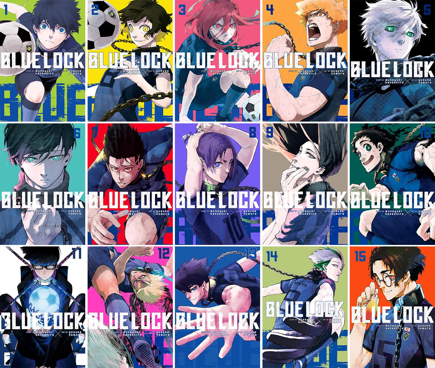 

Blue Lock Series Vol. 1-15, 15 Books Collection Set, by Muneyuki Kaneshiro (Kodansha Comics)