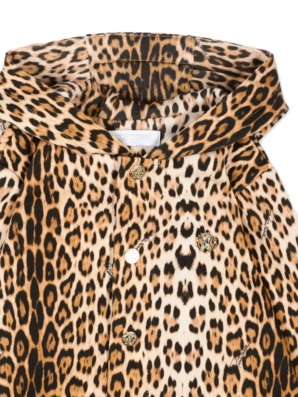 Куртка с капюшоном и леопардовым принтом Roberto Cavalli Junior, бежевый — фото 3
