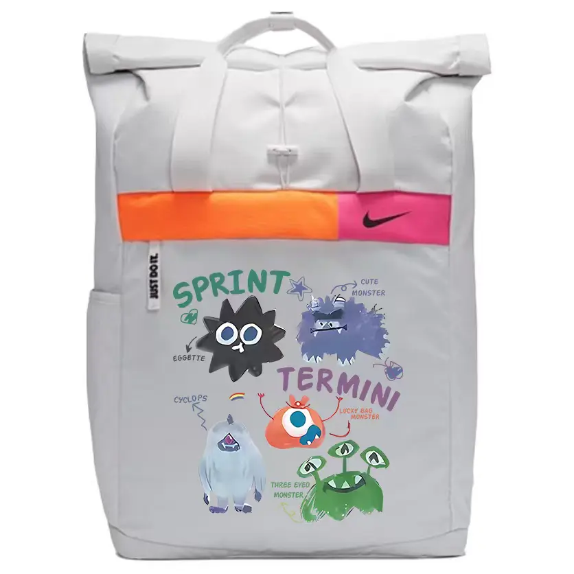 

Nike Полиэстеровый рюкзак обычный унисекс светло-серебристый серый, Monster Cartoon 1