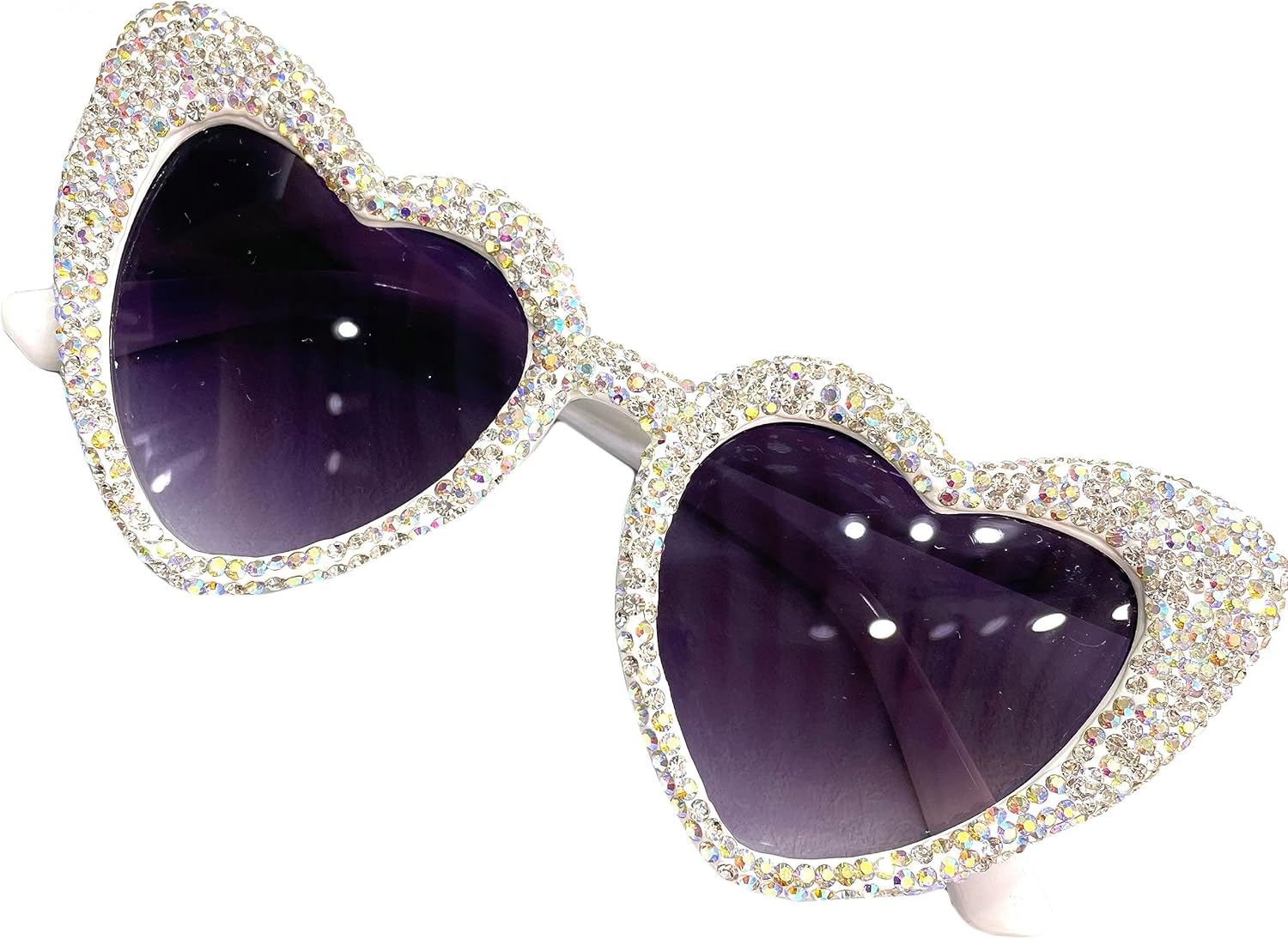 

Солнцезащитные очки Willochra Heart Crystal для женщин, роскошные солнцезащитные очки со стразами, «кошачий глаз», блестящие, для вечеринок и фестивалей, розовые, White