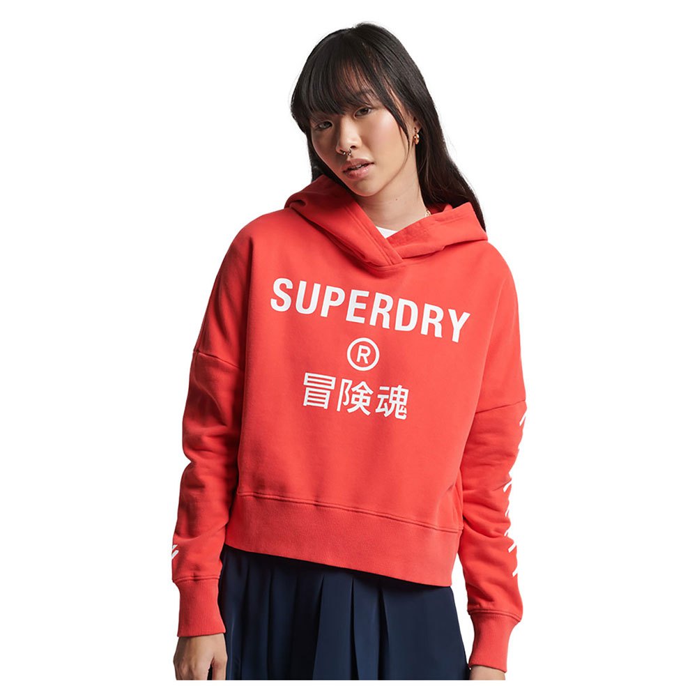 

Худи Superdry Code Core Sport Crop Box, оранжевый