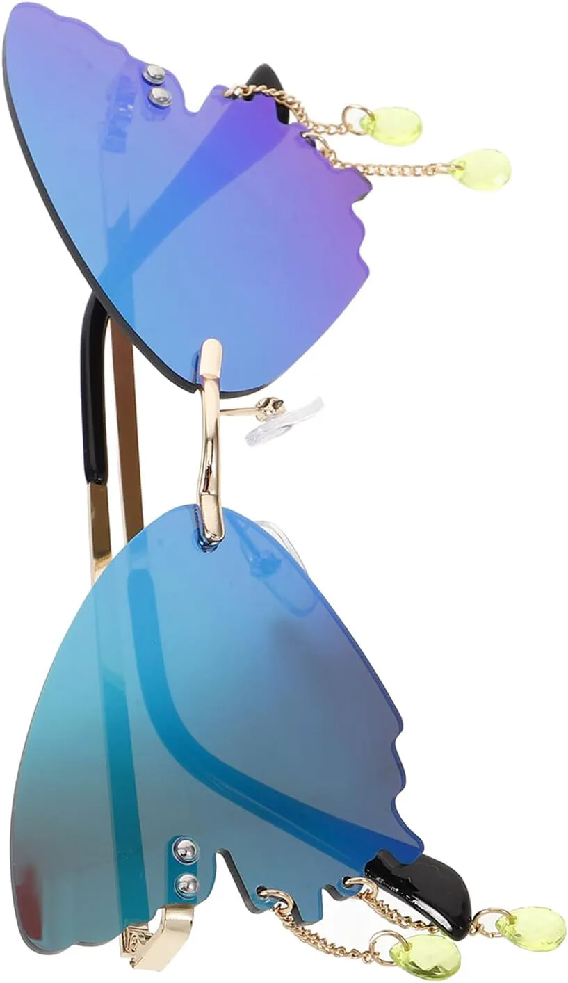 

Солнцезащитные очки HOMSFOU в форме бабочки для женщин, зеленые линзы, защита от УФ-излучения, модные очки для вечеринок в золотой оправе для пляжа и фотосессий