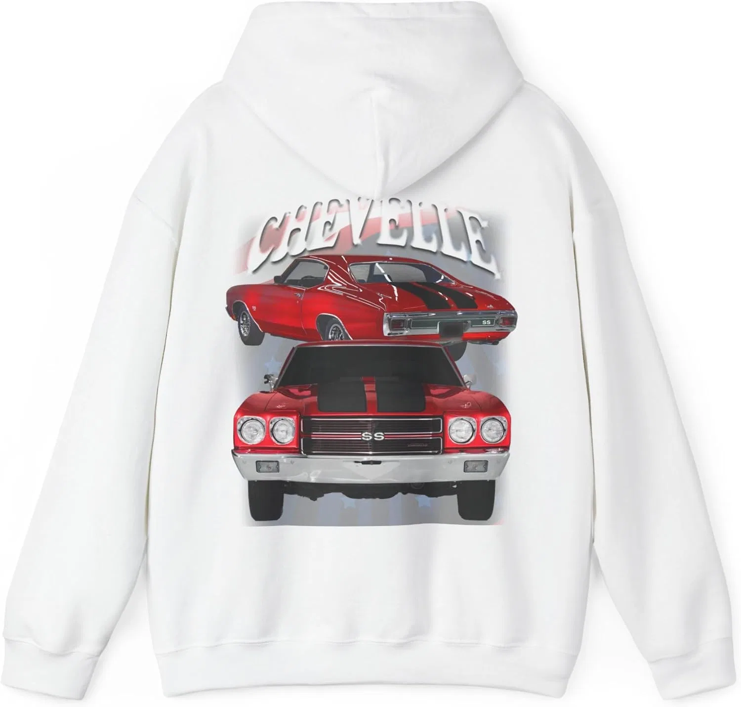 Толстовка 1970 Chevelle, подарок автолюбителю, Nova, Corvette, Charger, классика, хот-род GENERIC, белый — фото 2