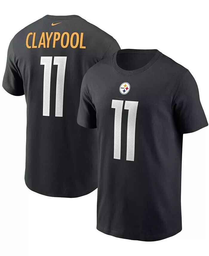 

Мужская черная футболка Chase Claypool Pittsburgh Steelers с именем и номером Nike