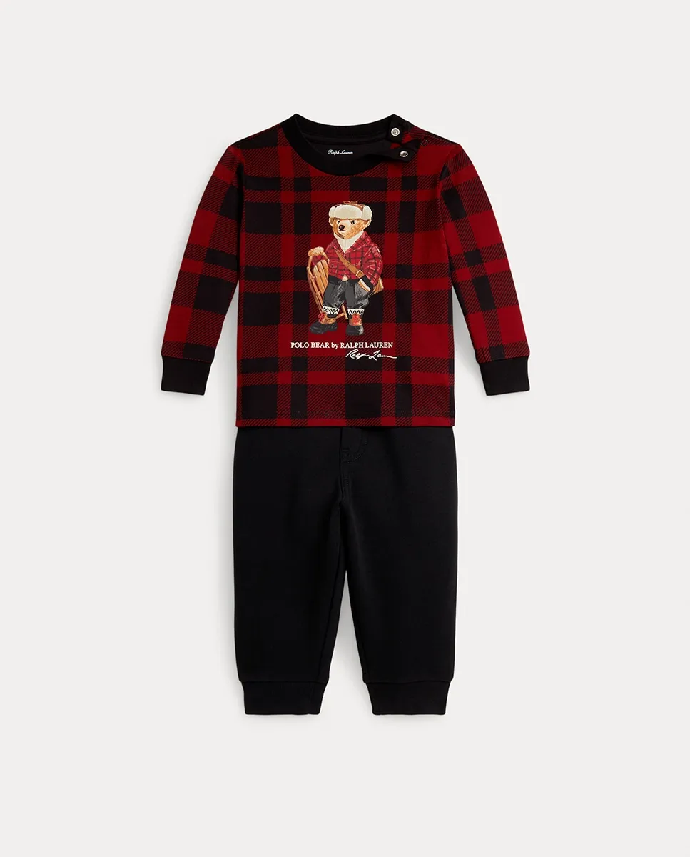 

Комплект для мальчика футболка Polo Bear и флисовые брюки Polo Ralph Lauren, мультиколор