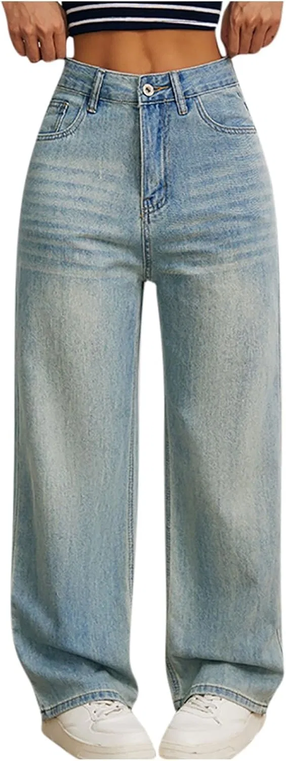 Джинсы, свободные, Light Blue#1