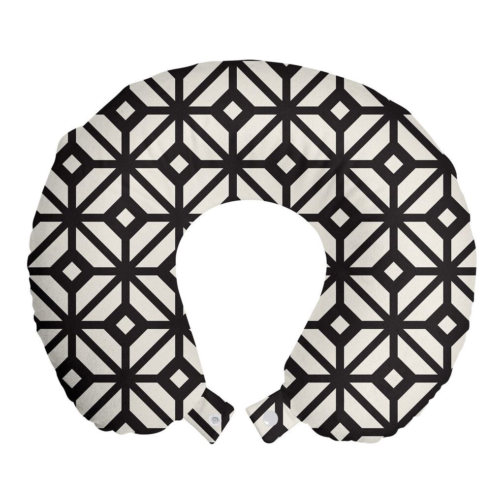 

ABAKUHAUS Подушка для путешествий Geometric, поддержка шеи, ромбовидные пересекающиеся линии, дорожная вещь из пенопласта для самолета и автомобиля, 30x30 см, яичная скорлупа кокса серого цвета
