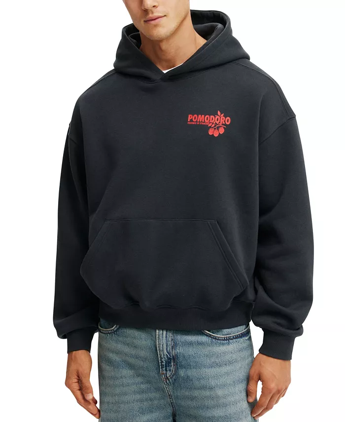 

Мужская худи свободного кроя с принтом Box Fit COTTON ON, черный