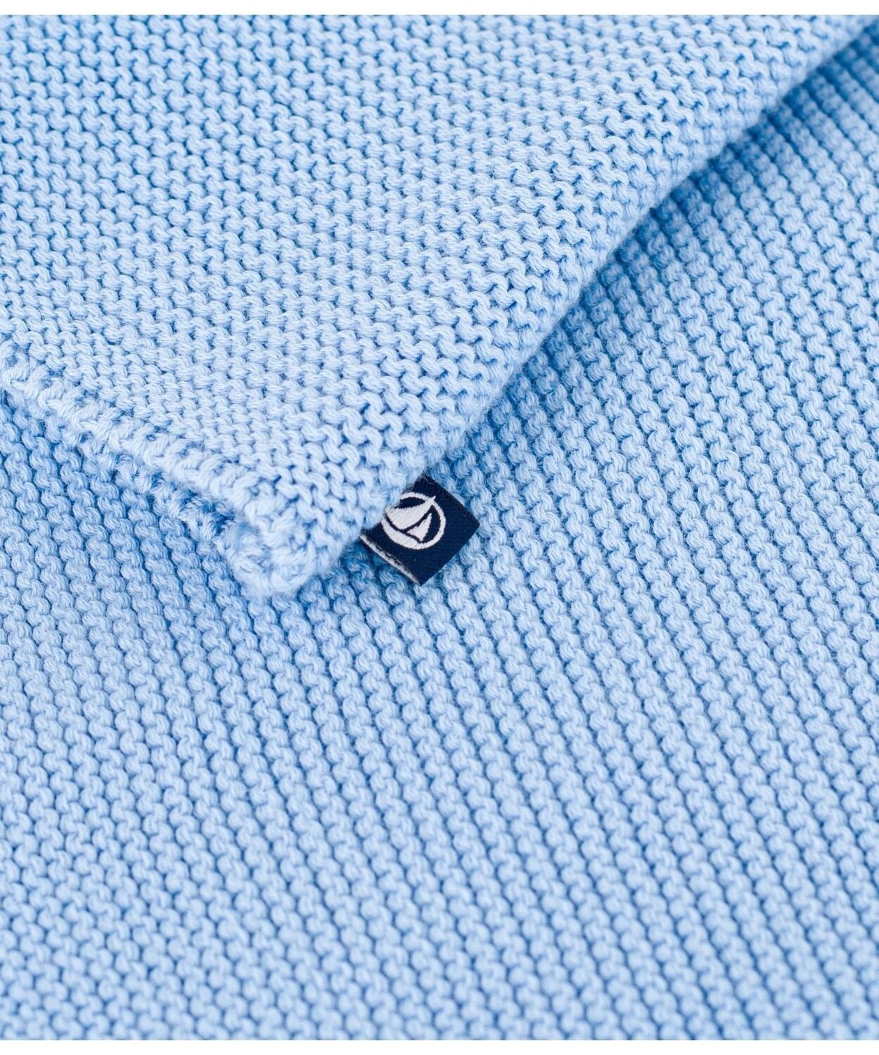 Кардиган, связанный платочной вязкой PETIT BATEAU, Light blue — фото 4