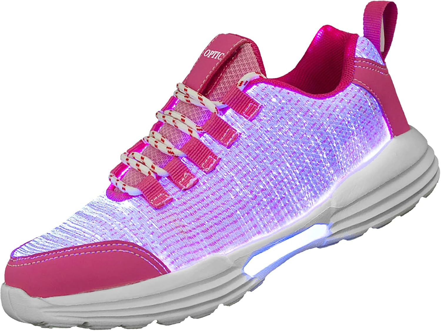 

Светящиеся кроссовки PYYIQI с LED-фиброоптикой для женщин и мужчин, светящиеся кроссовки с мигающими огнями для фестивалей, Рождества, Хэллоуина, новогодних вечеринок с USB-зарядкой, розовый