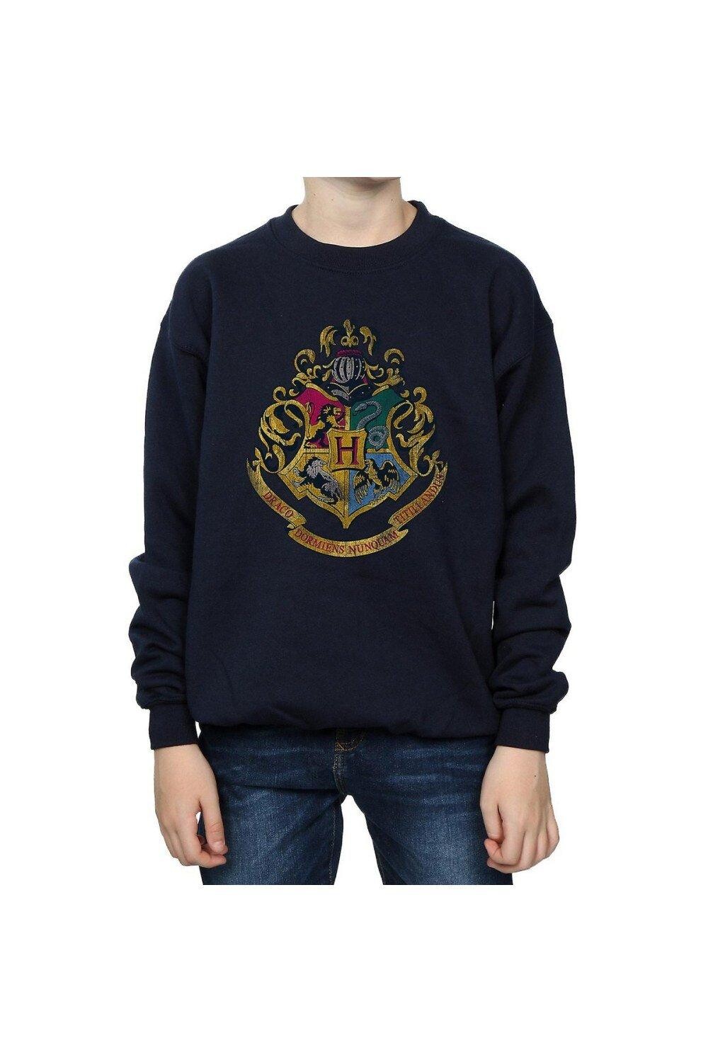 Хлопковая толстовка с домиками Хогвартса Harry Potter, темно-синий — фото 2